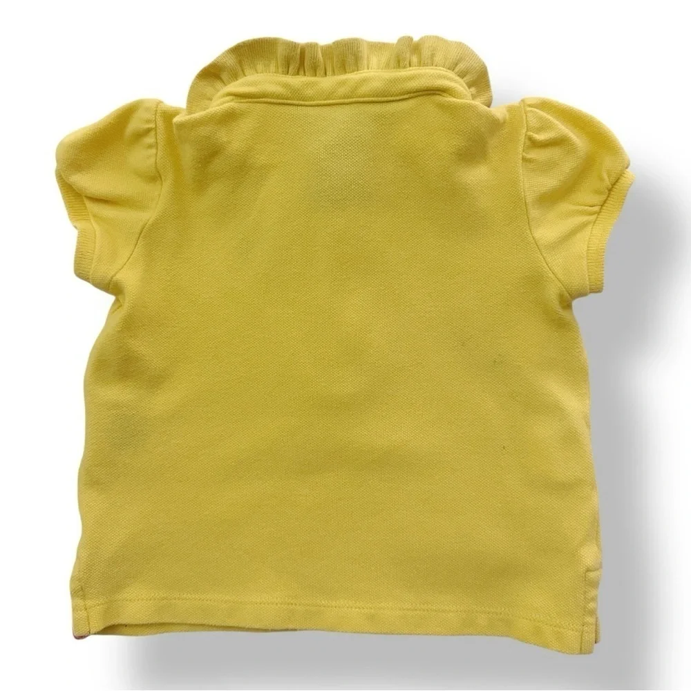 Ralph Lauren | Ruffle Neck Polo Shirt (9 mos) 💛🩷